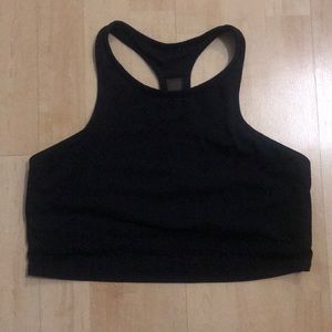 Fabletics Black Racer Back sport top with lining